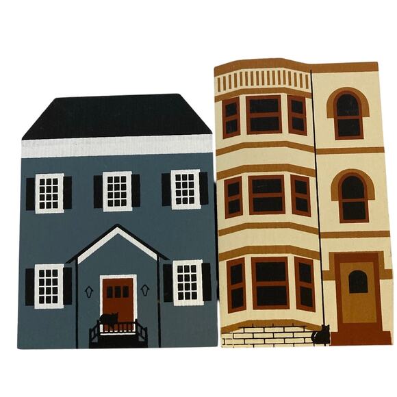 The Cat’s Meow Series III Lot of 10 Wooden Buildings 1985 – Vintage Village Set - Picture 3 of 6